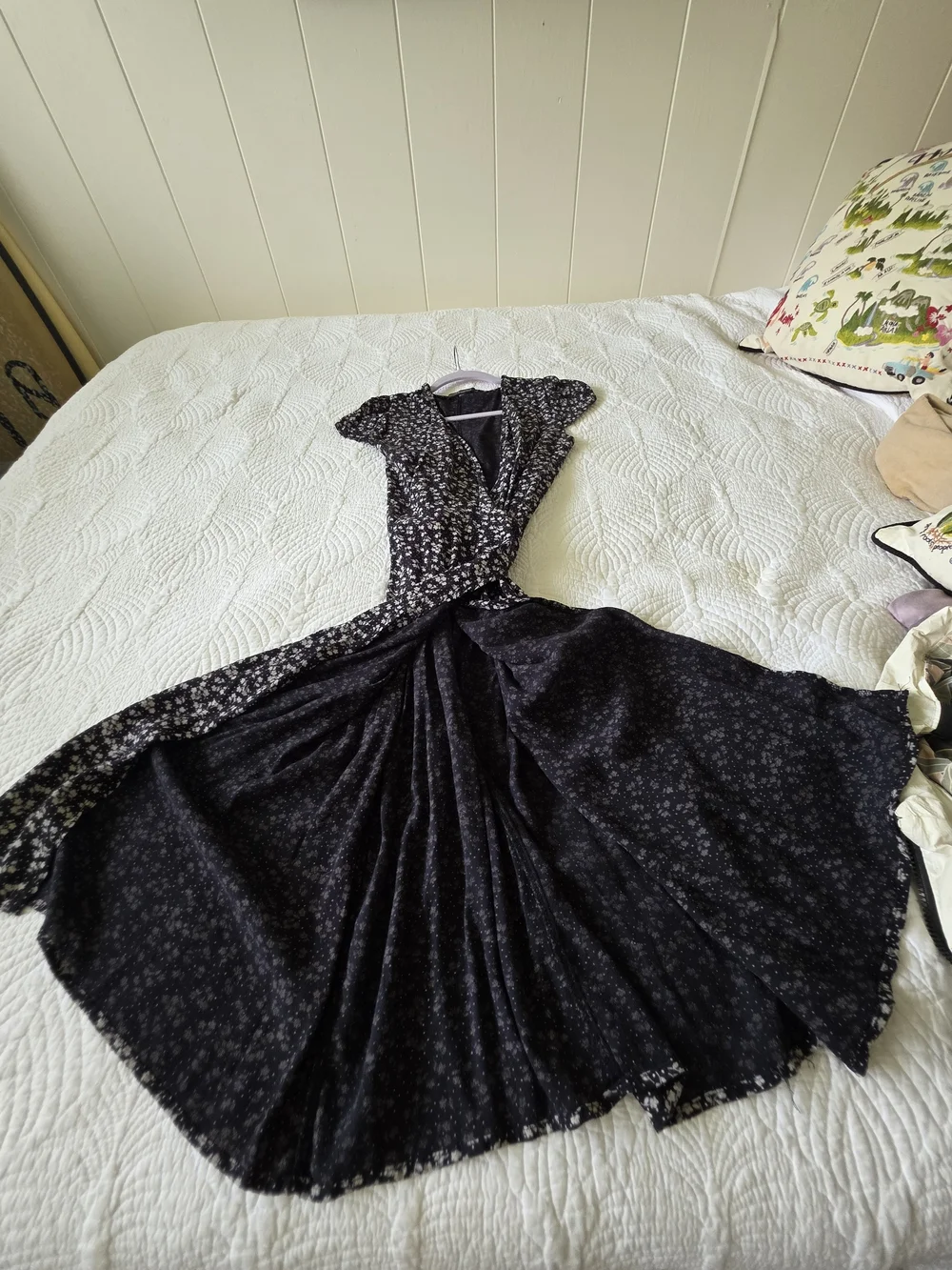 Brandy Melville Black Floral Wrap Maxi Dress - Picture 1 of 5